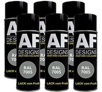 Alex Flittner Designs 6 x RAL vernice spray per auto vernice colorata vernice spray RAL 7005 grigio opaco