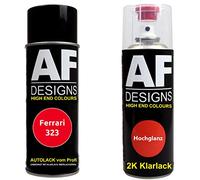 Alex Flittner Designs Bomboletta spray compatibile con Ferrari 323 Rosso Scuderia Smalto trasparente 2K bomboletta spray 400ml