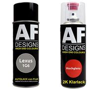 Alex Flittner Designs Bomboletta spray compatibile con Lexus 1G6 Grey Metallic Basislack Smalto trasparente 2K bomboletta spray 400ml