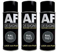 Alex Flittner Designs Bomboletta spray RAL7021, grigio nero opaco, opaco | Confezione da 3 bombolette spray RAL da 400 ml per lattina