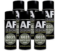 Alex Flittner Designs Nato Olive Matt 6 X Bomboletta spray RAL 6031 Vernice spray mimetica