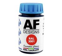 Alex Flittner Designs Penna per vernice RAL 3001 ROSSO SEGNALE opaco 50ml per legno, metallo, mobili, bagno, vernice per ritocchi e riparazioni