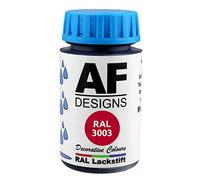 Alex Flittner Designs Penna per vernice RAL 3003 Rosso Rubino opaco 50ml per legno, metallo, mobili, bagno, vernice per ritocco e riparazione