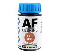 Alex Flittner Designs Penna per vernice RAL 8004 MARRONE RAMATO satinato 50ml per legno, metallo, mobili, bagno, vernice per ritocco e riparazione