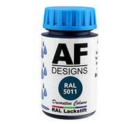 Alex Flittner Designs Pennarello Vernice RAL 5011 in Acciaio Opaco 50 ml - Ritocco per Legno, Metallo, Mobili, Bagno