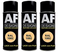 Alex Flittner Designs RAL1002 - Vernice spray per auto, 3 pezzi, colore: giallo sabbia opaco
