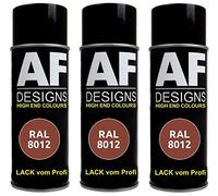 Alex Flittner Designs RAL8012 - Vernice spray per auto, 3 pezzi, colore: rosso/marrone lucido