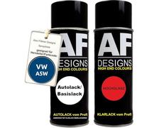 Alex Flittner Designs, set di vernice spray per auto, adatto per VW/Volkswagen, colore blu Ravenna metallizzato A5W, vernice di base trasparente spray, 400 ml
