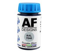 Alex Flittner Designs Vernice per ritocchi con pennellino RAL 7040 grigio finestra, lucida, 50 ml, per legno, metallo, mobili, bagno, vernice per ritocchi e riparazione