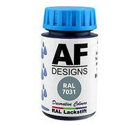 Alex Flittner Designs Vernice per ritocco RAL 7031, colore blu opaco, 50 ml, in legno, metallo, per mobili, bagno, vernice di riparazione
