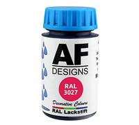Alex Flittner Designs Vernice RAL 3027 rosso lampone opaco 50 ml legno metallo mobili bagno vernice ritocco vernice di riparazione