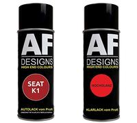 Alex Flittner Designs, vernice spray per auto, set per Seat K1 Velvet rosso metallizzato, 400 ml