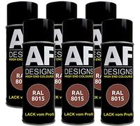 Alex Flittner Designs Vernice spray RAL 8015, marrone castano opaco, 6 x 400 ml