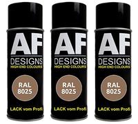 Alex Flittner Designs Vernice spray RAL 8025 marrone chiaro opaco, 3 bombolette spray da 400 ml