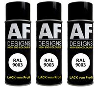 Alex Flittner Designs Vernice spray RAL 9003 bianco segno opaco, 3 x 400 ml