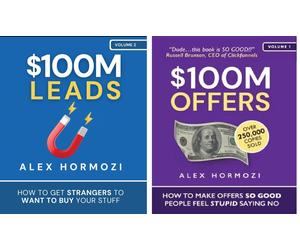 Alex Hormozi 2 Books Set $100M Leads and $100M Offers Paperback Inglese