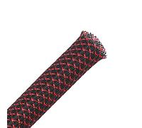 Alex Tech 10mm-7.5m Guaina Cavi Espandibile Guaina Per Cavi Intrecciato - Nero Rosso