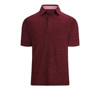 Alex Vando Camicia da golf da uomo traspirante a maniche corte a maniche corte casual da uomo, Dk Borgogna, S
