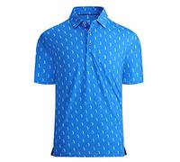 Alex Vando Maglietta da golf da uomo, traspirante, ad asciugatura rapida, con stampa, polo da uomo, Royal Sweep Uomini, S
