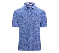 Alex Vando - Polo da uomo a maniche corte da golf, traspirante, traspirante, a maniche corte, casual, da uomo - blu - M