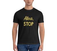 Alexa-Stop-Solar-oppositesClassic-T-Shirt-Mens-Plain-t-Shirts-Fitted-t-Shirts-for-Men-Clothes Black L