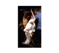 Alexander Cabanel Quadro Riproduzione su tela Telaio Ninfa da un faun Stampa Artistica da Parete su tela Dipinto Decorazione Soggiorno Moderno90x50cm(35x20in) Senza cornice