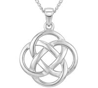 Alexander Castle Solid 925 Sterling Silver Celtic Eternity Knot Necklace for Women - Celtic Jewellery with 18" Chain & Jewellery Gift Box - 16 mm x 16 mm