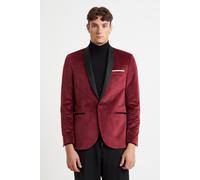 ALEXANDER DEM Giacca Uomo in Velluto Rever a Scialle e Chiusura Un Bottone MODELLO 0513. - Rosso / 52