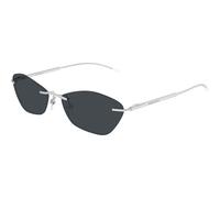 Alexander Mcqueen Am0525s Occhiali Da Sole Unisex Argento Geometrico Grigio 57mm