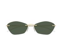 Alexander Mcqueen Am0525s Occhiali Da Sole Unisex Oro Geometrico Verde 57mm
