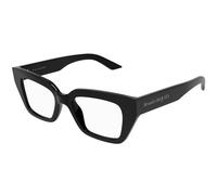 Alexander McQueen Donna AM0453O 001 Montature da vista Acetato Nero Trasparente Cat Eye