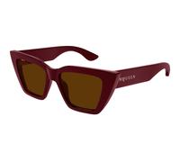 Alexander McQueen Donna AM0507S 003 Occhiali da sole Acetato Bordeaux Marrone Cat Eye