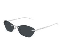 Alexander McQueen Unisex Alexander McQueen AM0525S 001 Occhiali da sole Acetato Argento Grigio Geometrica