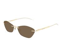 Alexander McQueen Unisex Alexander McQueen AM0525S 002 Occhiali da sole Acetato Oro Marrone Geometrica
