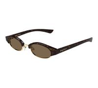 Alexander McQueen Unisex Alexander McQueen AM0534S 002 Occhiali da sole Acetato Havana Marrone Rotonda