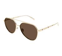 Alexander McQueen Uomo Alexander McQueen AM0478S 002 Occhiali da sole Metallo Oro Marrone Pilot