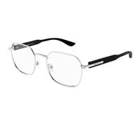 Alexander McQueen Uomo Alexander McQueen AM0499O 001 Montature da vista Acetato Argento Trasparente Geometrica