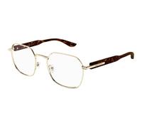Alexander McQueen Uomo Alexander McQueen AM0499O 003 Montature da vista Acetato Oro Trasparente Geometrica