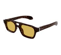Alexander McQueen Uomo AM0505S 002 Occhiali da sole Acetato Havana Giallo Pilot