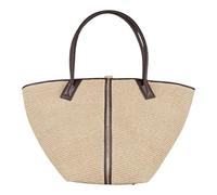 ALEXANDER SMITH - LAUREN borsa Large Donna in rafia, portabile a spalla, manici intrecciati. Desing estivo, elegante e capiente. (Cammello - Marrone Scuro)