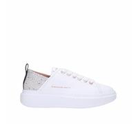 ALEXANDER SMITH Sneakers Wembley in Pelle Bianca con Strass Iride Azure - ASBBWYW 0506 WIA - Taglia 36