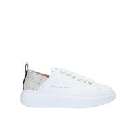 ALEXANDER SMITH Sneakers Wembley in Pelle Bianca con Strass Iride Azure - ASBBWYW 0506 WIA - Taglia 40