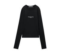 Alexander Wang - Knit Logo Long Sleeve Tee - - Tops - Donna - Nero - M