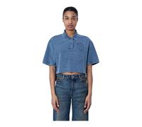 Alexander Wang - T-shirt Polo Crop in Piqué - - Tops - Donna - Blu - M