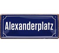 Alexanderplatz 19 - Targa decorativa in metallo, 28 x 12 cm