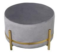 Alexandra House Living Pouf Grigio Velluto Legno 50 x 30 x 50 cm