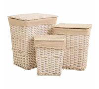 Alexandra House Living Set di cestini in Vimini Bianco in Legno di salice 3 Pezzi