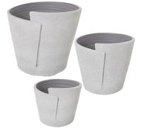Alexandra House Living Set di fioriere bianco grigio ceramica (3 pezzi)