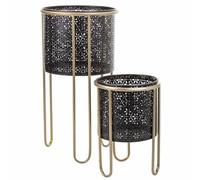 Alexandra House Living Set di fioriere nero metallo ferro 26 x 150 x 26 cm 2 pezzi