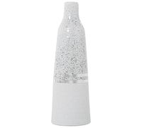 Alexandra House Living Vaso Bianco Argento Ceramica 13 x 13 x 37 cm
